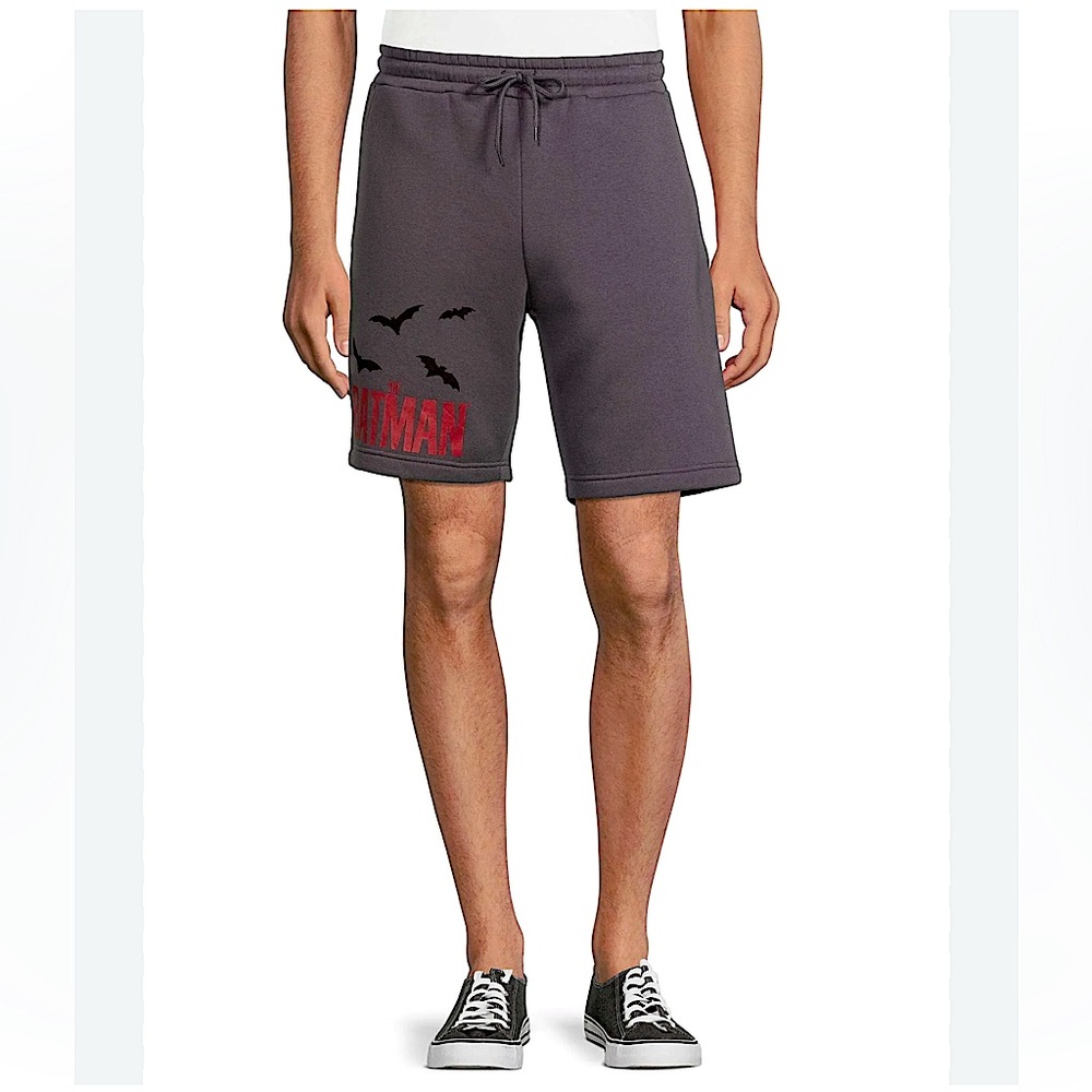 DC Batman Men's Gray Jogger Shorts with Pockets, Size M 32/34, NEW with Tags